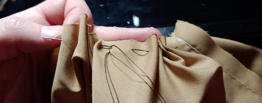 how to gather using a hand sewing needle
