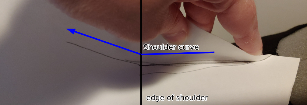Patterning the shoulder curve
Top text: shoulder curve
bottom text: edge of shoulder